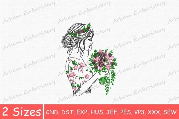Beautiful Woman with Flower Bouquet Review