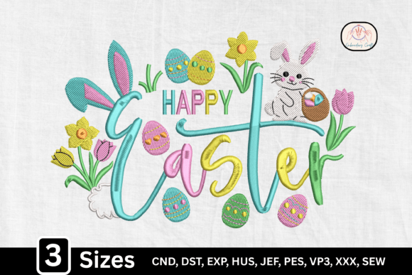 Bunny Eggs Floral Spring Happy Easter Design Review