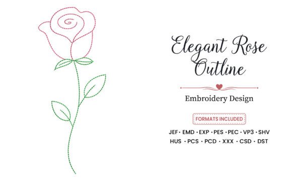 Elegant Rose Outline Embroidery Design Review