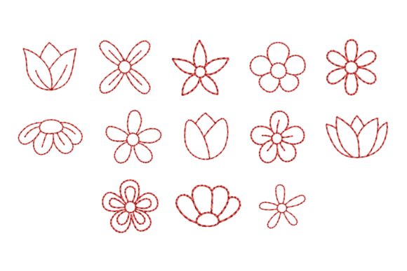 Mini 1 Inch Flower Redwork Bundle Review