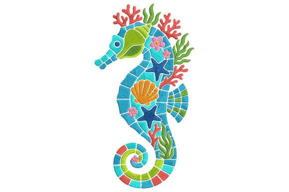 Mosaic Seahorse Coral: A Holiday Embroidery Review