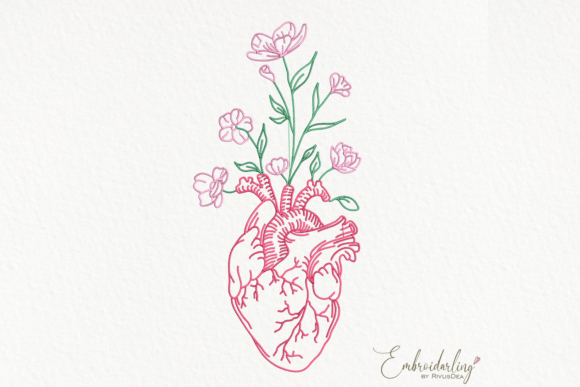 Realistic Human Heart with Flowers: Holiday Review
