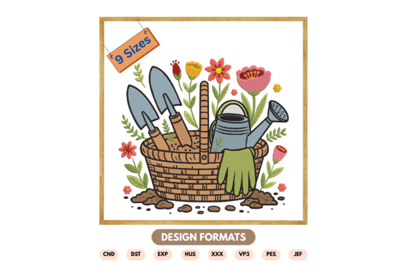 Spring Gardening Basket Embroidery File Review